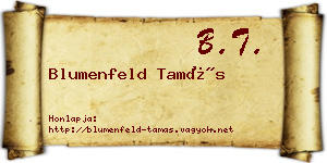 Blumenfeld Tamás névjegykártya